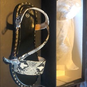 Snake print sandals
